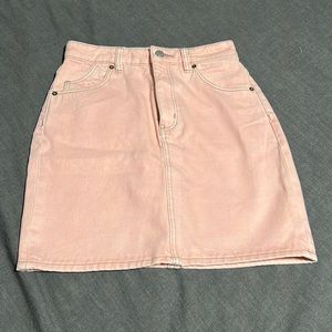 Pink denim skirt